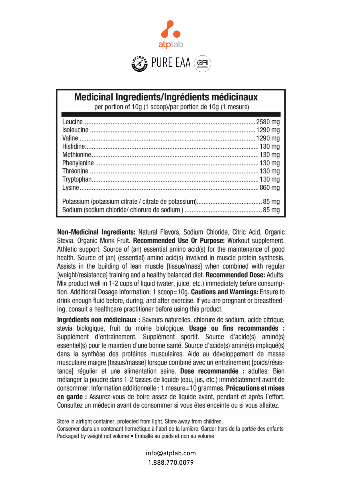 A white rectangular label with black text detailing the medical and non-medical ingredients of a product, featuring the Abilify brand logo at the top and contact information at the bottom.