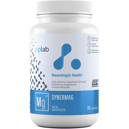 Supplement bottle labeled 'atp lab' for neurologic health on a white background
